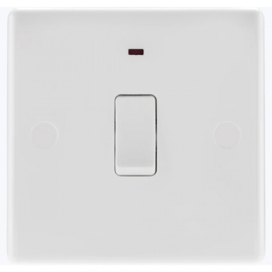 BG Curved Double Pole Switch 1G 20Amp Neon