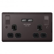 BG Nexus B/Nickel Socket Switched 13Amp 2G USB B/I