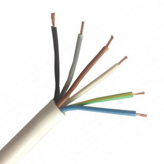 Flex PVC LSZH White 1mtr 0.75mm 6 Core