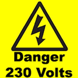 Kompress Danger 230V 50mm x 50mm