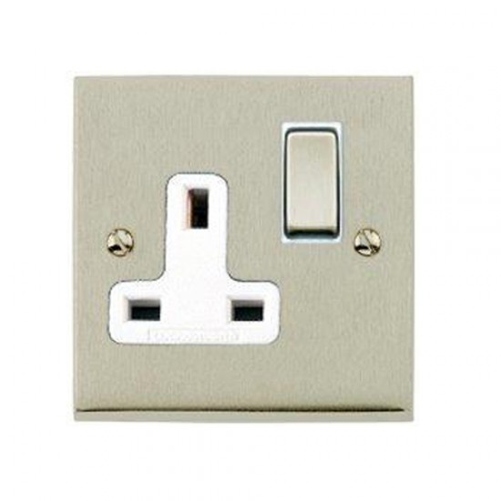Heritage Switched Socket 13Amp 1G S/Nickel