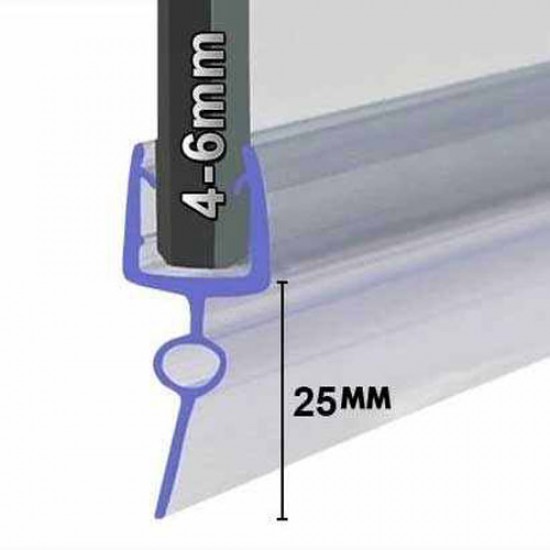 Bath Screen Seal 4-6mm x 25mm Depth Fin