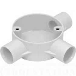 Univolt PVC 25mm Tee Box White