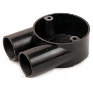 Univolt PVC 20mm Branch 2 Way U Box Black
