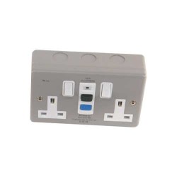 Europa RCD Socket Switched 2G Metalclad